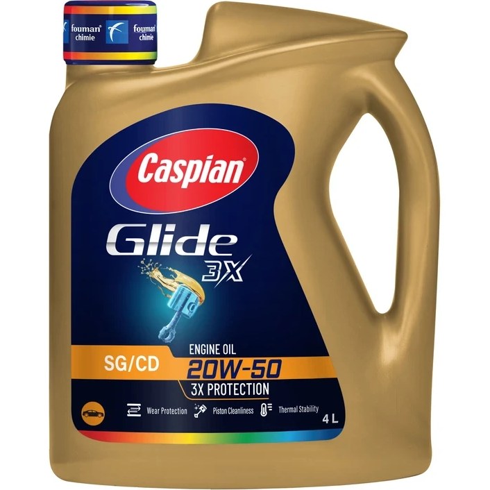 روغن موتور خودرو بنزینی کاسپین مدل 20W-50 SG حجم 4 لیتر